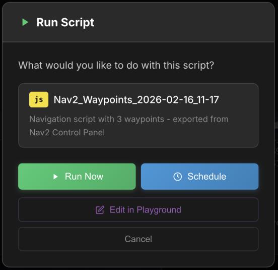 Timing options (interval, cron)