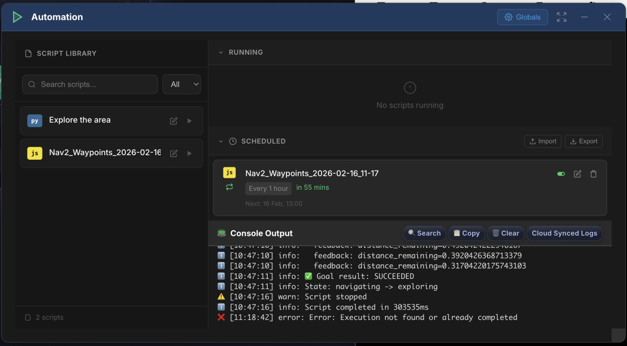 Scheduled scripts and next run time