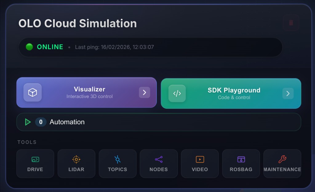 Visualizer button on the dashboard